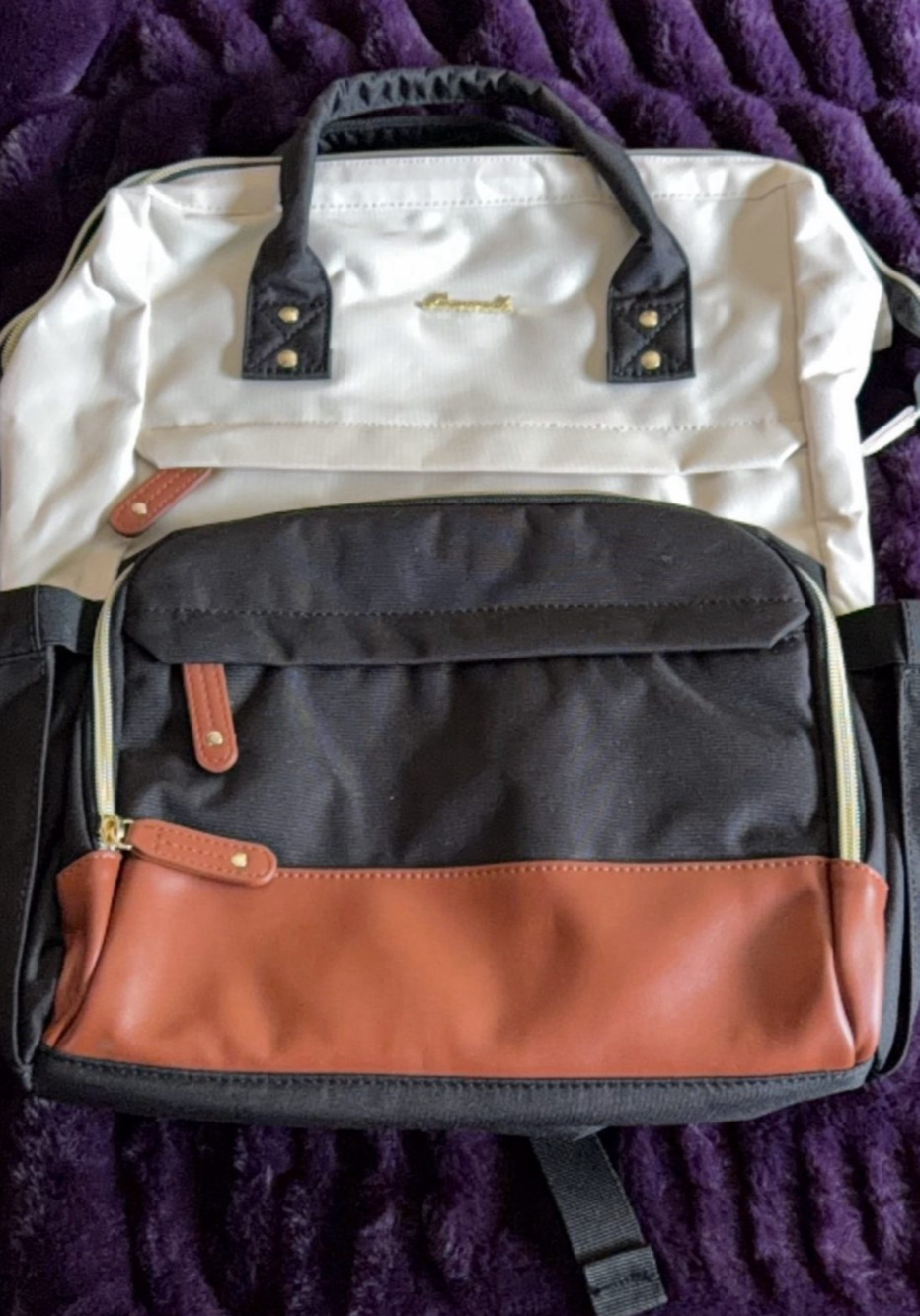 LOVEVOOK Beige Black Laptop Backpack Work Travel Bag NWOT